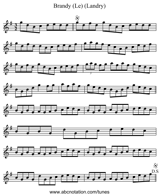 Brandy (Le) (Landry) - staff notation