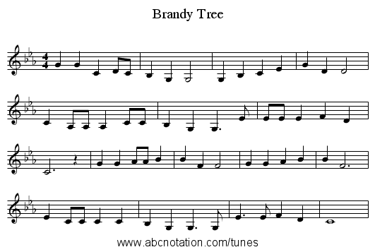 Brandy Tree - staff notation