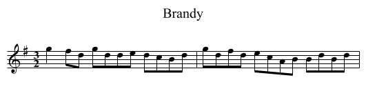 Brandy - staff notation