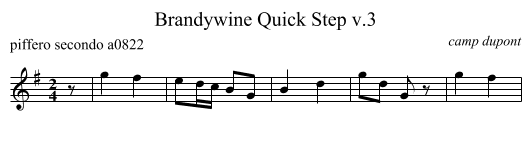 Brandywine Quick Step v.3 - staff notation