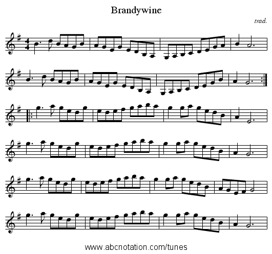 Brandywine - staff notation