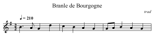 Branle de Bourgogne - staff notation