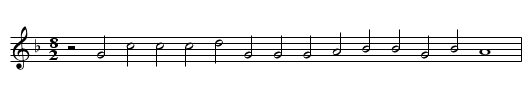 Branle de la Haye - staff notation