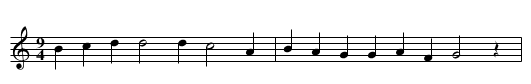 Branle de Poitou - staff notation