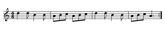Branle d'&Eacute;cueille - staff notation