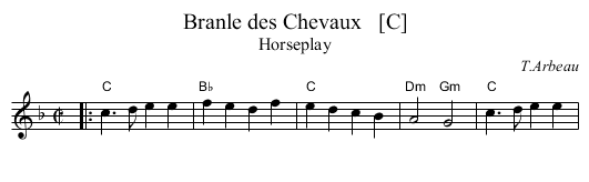 Branle des Chevaux   [C] - staff notation