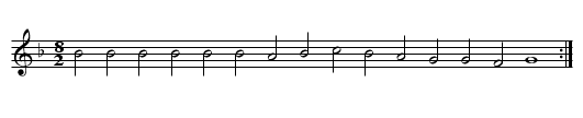 Branle des hermites - staff notation