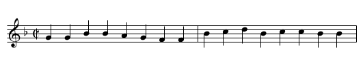 Branle double - staff notation