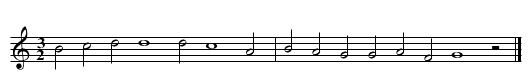 Branle of Poitou - staff notation