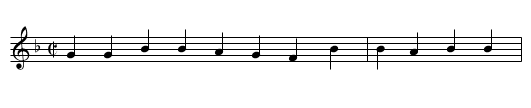 Branle simple - staff notation