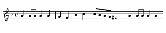 Branle simple - staff notation