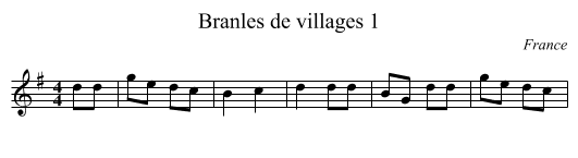 Branles de villages 1 - staff notation