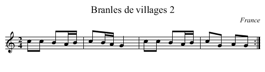 Branles de villages 2 - staff notation