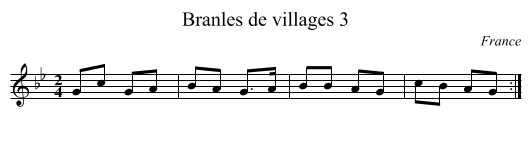 Branles de villages 3 - staff notation