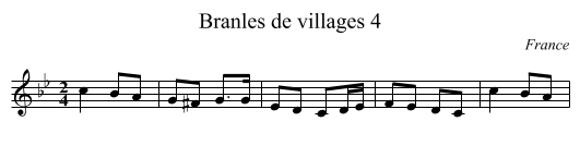 Branles de villages 4 - staff notation