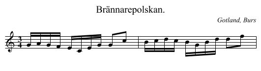 Br&auml;nnarepolskan. - staff notation