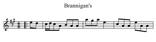 Brannigan's - staff notation