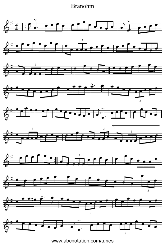 Branohm - staff notation