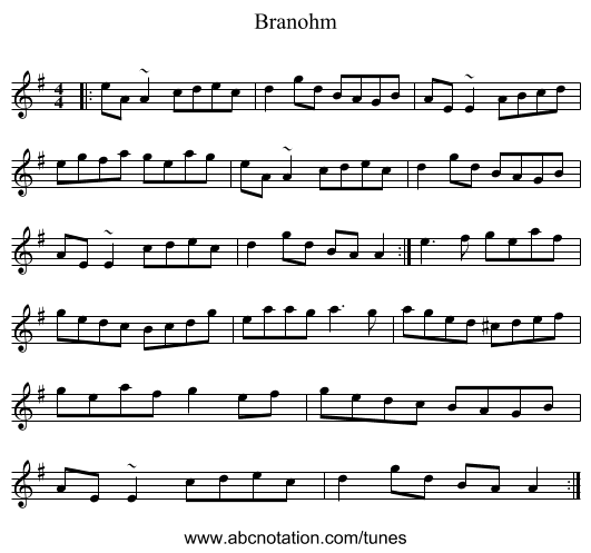 Branohm - staff notation