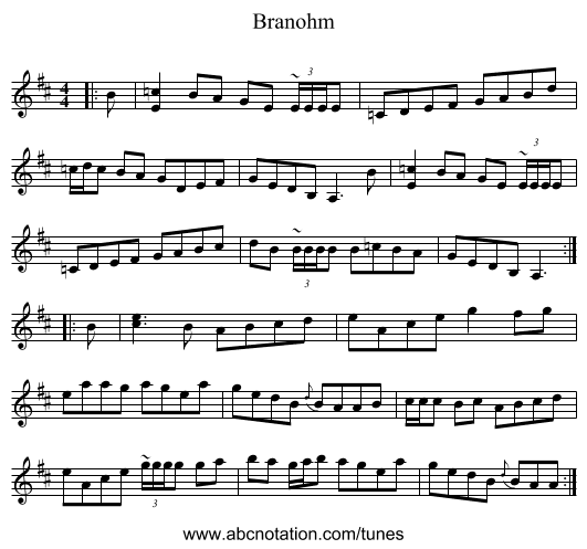 Branohm - staff notation