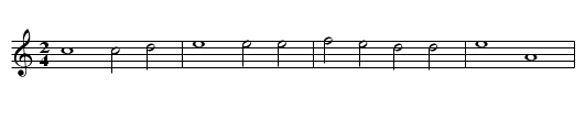Bransle des pois - staff notation