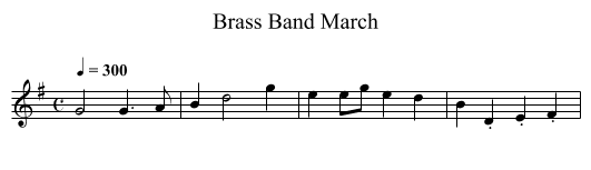Brass Band March - staff notation
