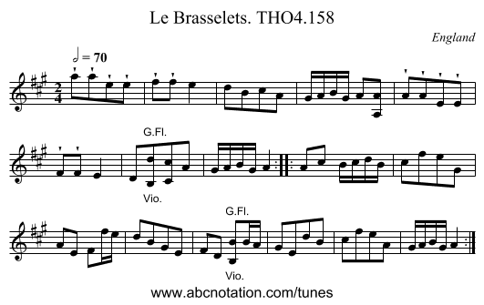 Brasselets. THO4.158, Le - staff notation