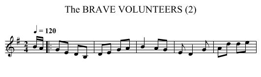 BRAVE VOLUNTEERS (2), The - staff notation