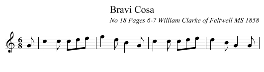 Bravi Cosa - staff notation