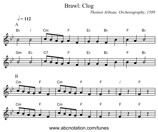 Brawl: Clog - staff notation
