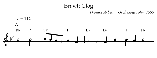 Brawl: Clog - staff notation