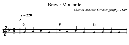 Brawl: Montarde - staff notation