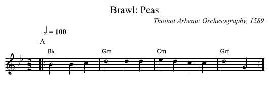 Brawl: Peas - staff notation