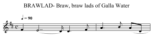 BRAWLAD- Braw, braw lads of Galla Water - staff notation