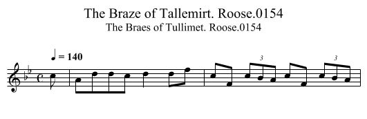 Braze of Tallemirt. Roose.0154, The - staff notation