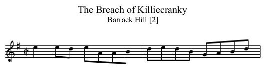 Breach of Killiecranky, The - staff notation