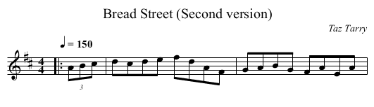 Bread Street (Second version) - staff notation