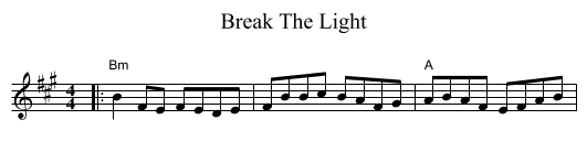 Break The Light - staff notation
