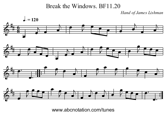Break the Windows. BF11.20 - staff notation
