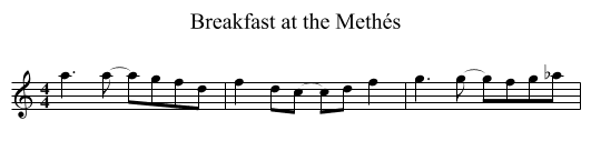 Breakfast at the Methés - staff notation