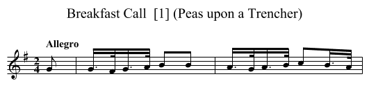 Breakfast Call  [1] (Peas upon a Trencher) - staff notation