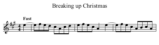 Breaking up Christmas - staff notation