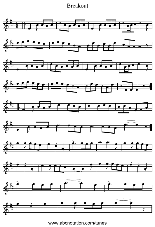 Breakout - staff notation