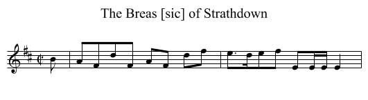 Breas [sic] of Strathdown, The - staff notation