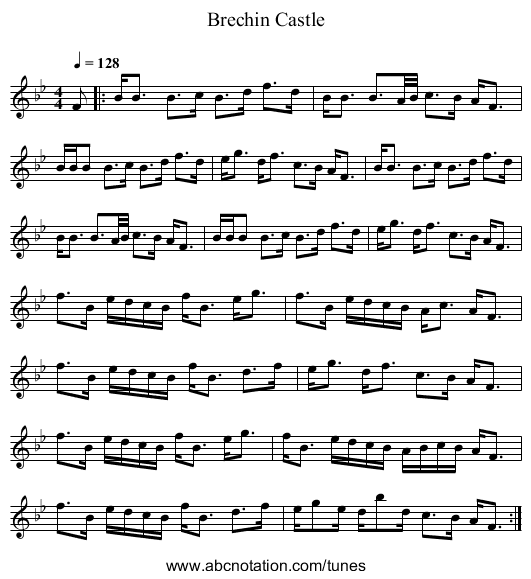Brechin Castle - staff notation
