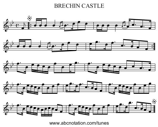 BRECHIN CASTLE - staff notation