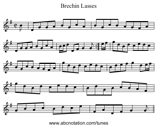 Brechin Lasses - staff notation