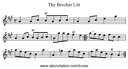 Brechin Lilt, The - staff notation