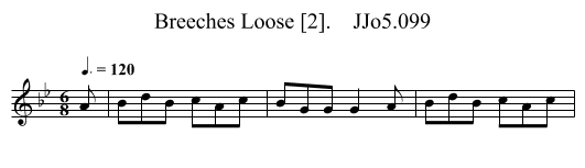 Breeches Loose [2].    JJo5.099 - staff notation