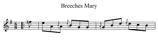 Breeches Mary - staff notation